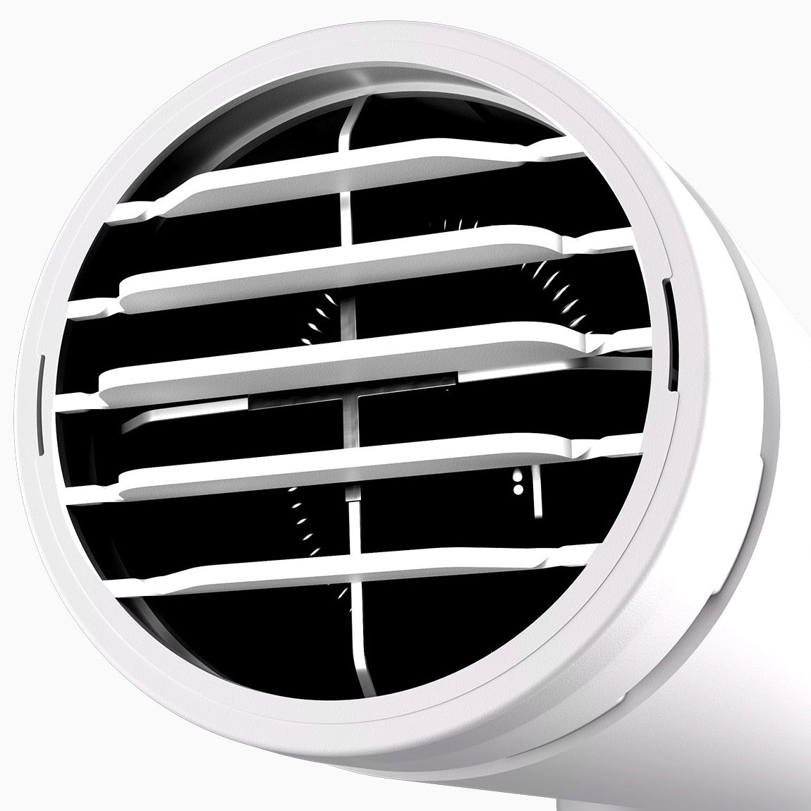 Close-up of a white Airshot Pro filter with heating coil.